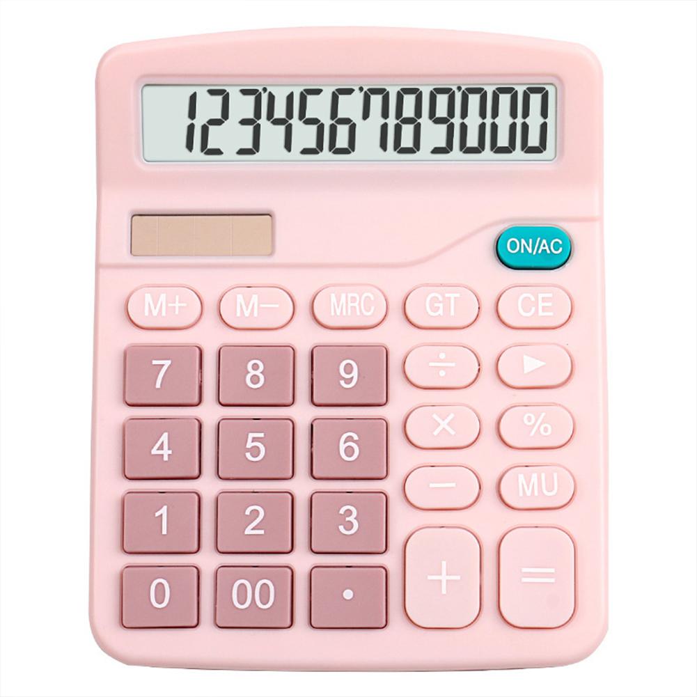 12 Digits Electronic Calculator Desktop Big calculator LCD Display Screen Solar Battery Dual Power for School Home Calculator