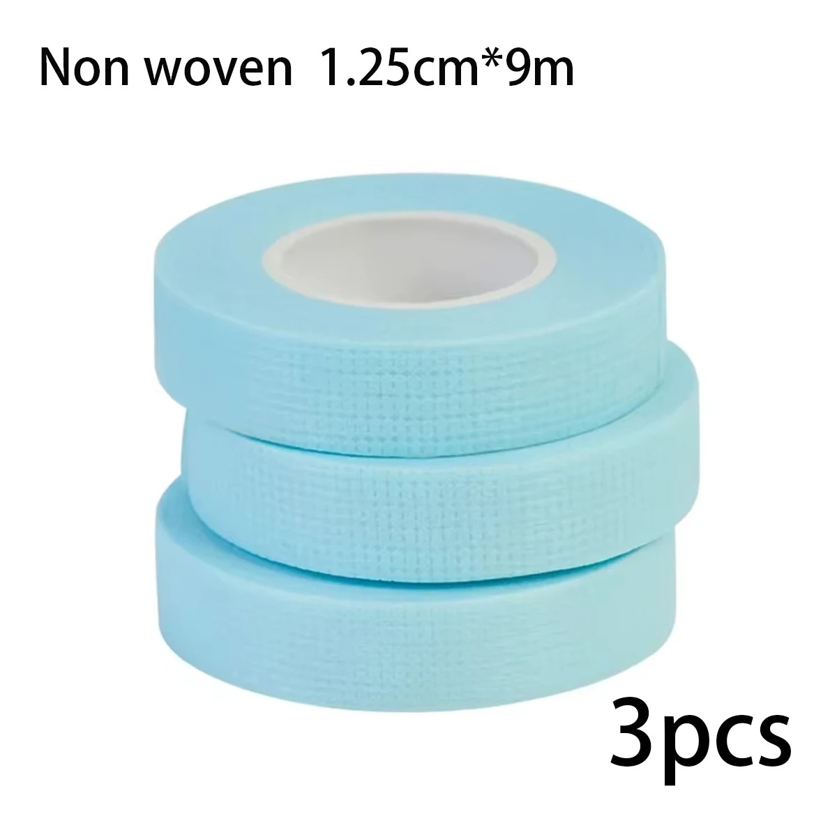 Cinta para pestañas, tela adhesiva transparente, 9m/10 yardas/rollo, cinta adhesiva de tela microporosa transpirable para suministro de extensiones de pestañas: Azul