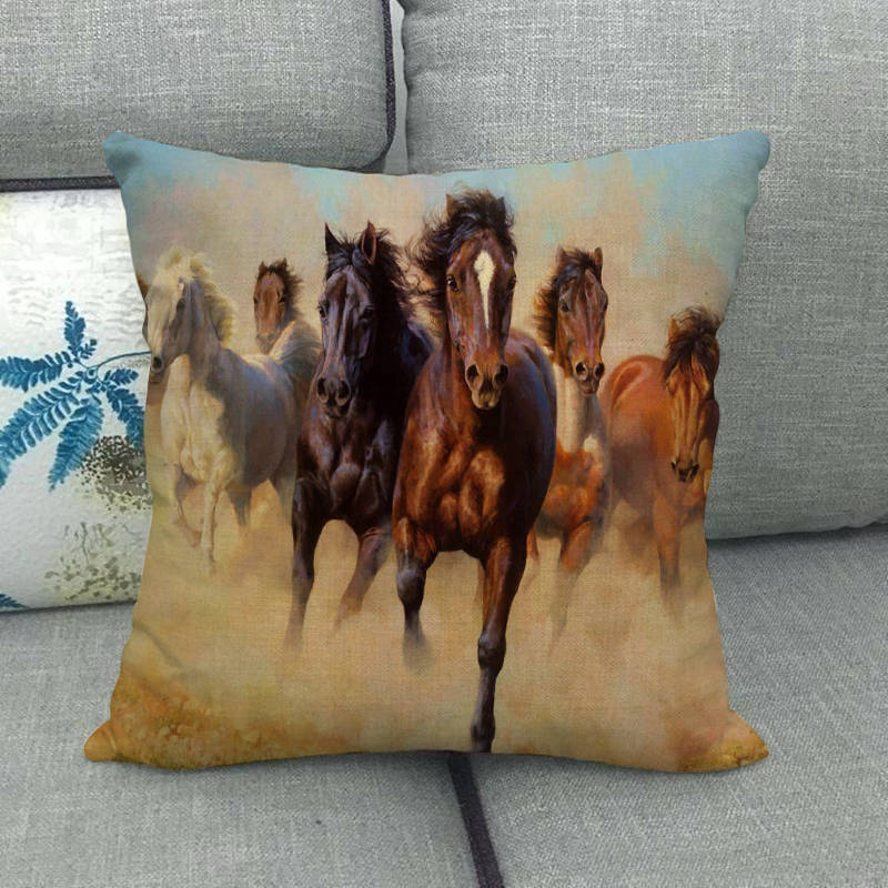 45cm * 45cm running horse linnen/katoen sierkussen covers couch kussenhoes home decor kussen: 9