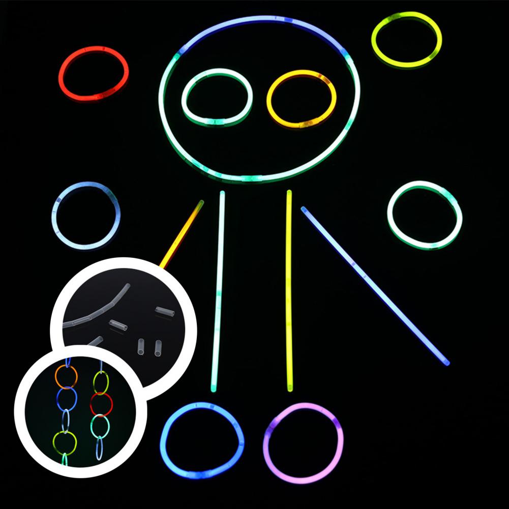 100 sztuk wielofunkcyjny blask kije śmieszne świetlny kije bransoletki plastikowe bardzo długi życie DIY fluorescencyjne bransoletki na imprezę
