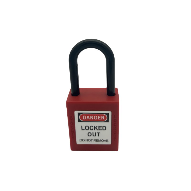 Eight Colors Lockout Padlock 38mm ABS Engineering Plastic Insulation Nylon Shackle Isolation Security Red LOTO Lock With Key: black