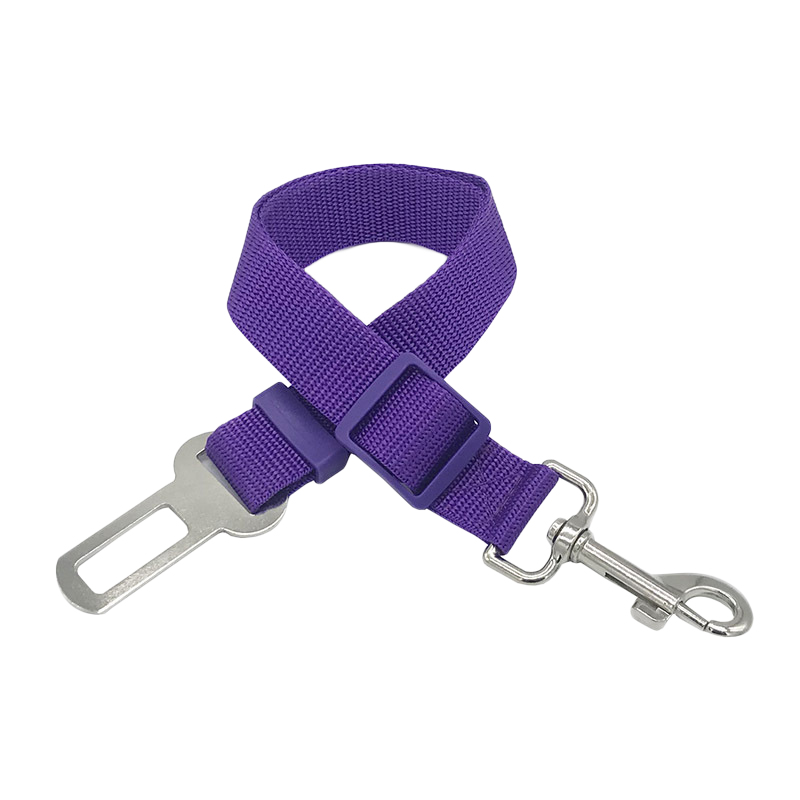 Nylon Doek 8 Kleur Selecteerbare Hond Kat Seat Riemen Puppy Kitten Veiligheid Producten In Auto Goede Goederen Voor Reizen Metalen gesp Leash: Purple