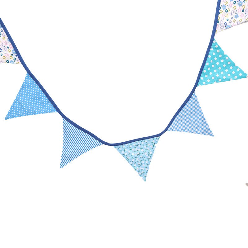 Banderas de tela coloridas para decoración de bodas, banderines, guirnaldas de , decoración DIY para el hogar y la habitación, novedad de: blue