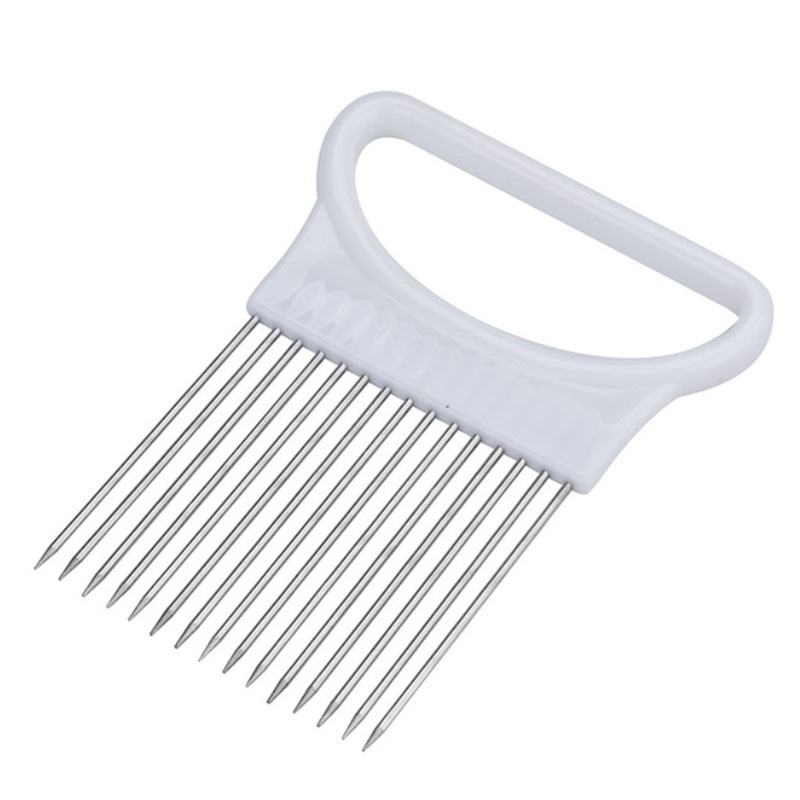 Kitchen Gadgets Onion Slicer Tomato Vegetables Safe Fork vegetables multifunctional stainless steel Slicing Cutting Tools