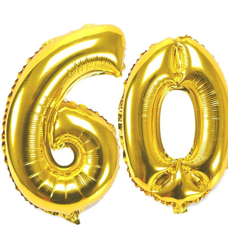 32 Zoll Anzahl Abbildung Folie Ballons 10 20 30 40 50 60 70 80 90 Jahre Erwachsene Alte Geburtstag Party jubiläum Dekoration Luft Ballon: 60
