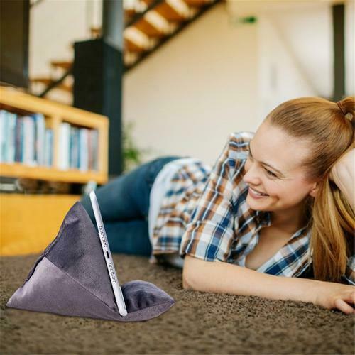Soporte de almohada para teléfono, cojín portátil de terciopelo para tableta
