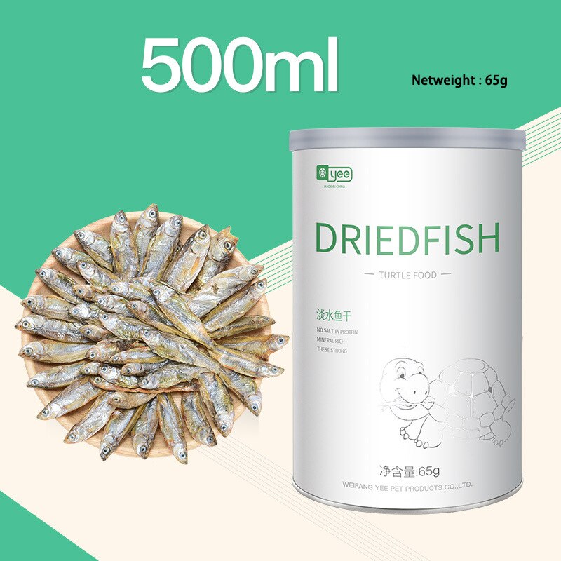 YEE Turtle Tortoise Reptile Food Skewers Fish Granules Dried Shrimp Mealworm Aquarium Fish Food Feed: Dried Fish 500ml