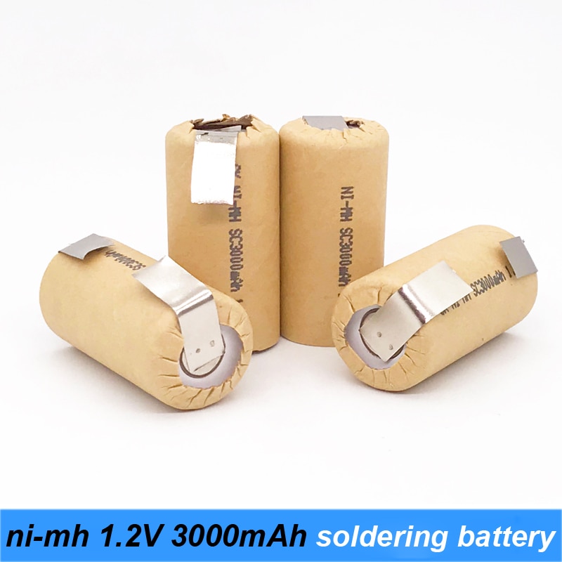 Ni-mh 1.2 v batterij 3000 mah solderen strip voor power batterij schroevendraaier en robot batterij 1.2 v nimh oplaadbare batterij DE7