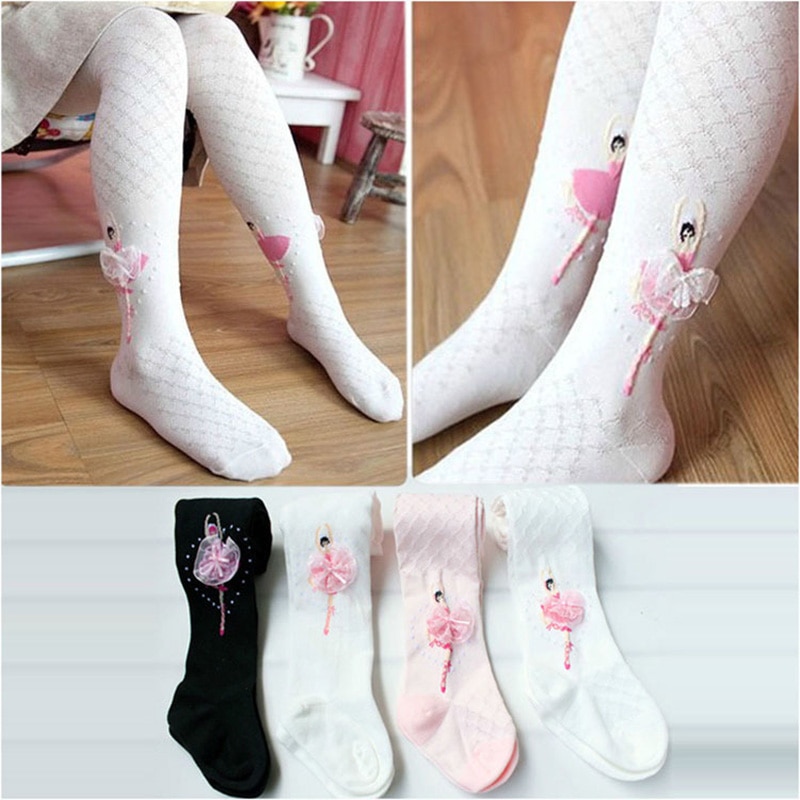 Cotton Tights For Girls Cute White Princess Dance Children Pantyhose Ballet Girls Tights Elastic Baby Girl Stockings For 1-9 Yrs