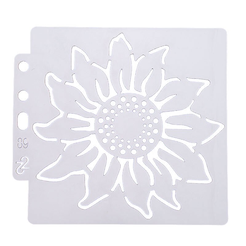 Zonnebloem diy gelaagdheid sjablonen muurschildering scrapbooking kleuren reliëf knutselen decoratie papier kaart sjabloon
