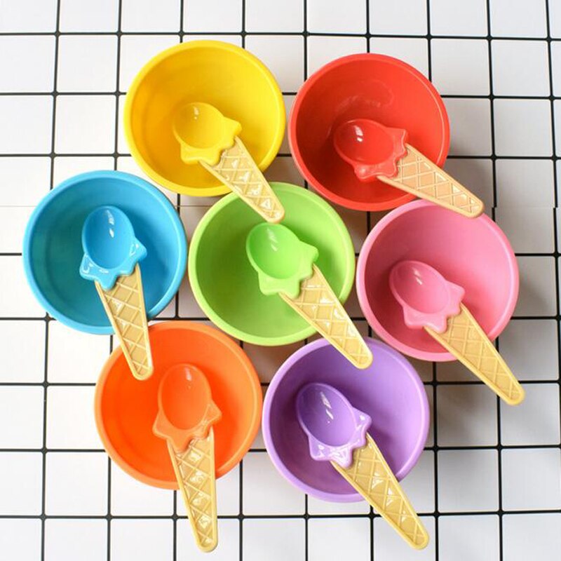 Safe Feeding Baby Bowls Plates Children's Tableware Food Containers Cups Kids Dishes Ice Cream Bowls Spoons Dinnerware