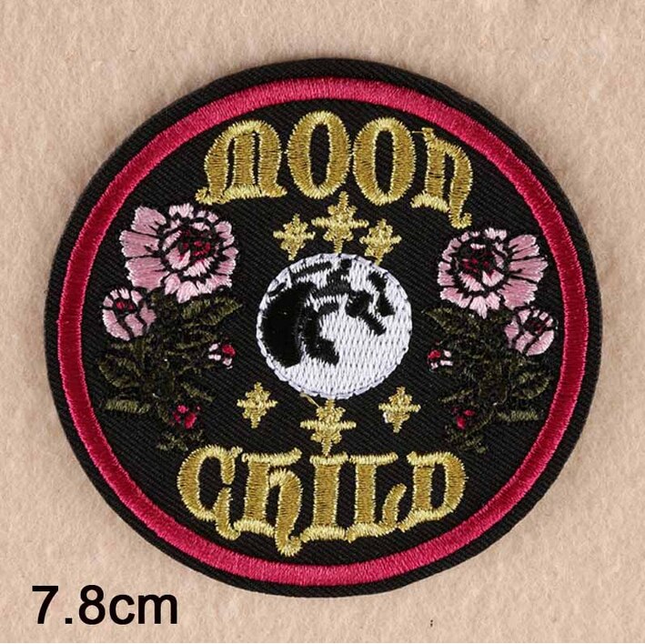 Maan Ijzer Op Patch Kleding Patch Voor Kleding Jongens Geborduurd Borduurwerk Patch Kleding Accessoires: Default Title