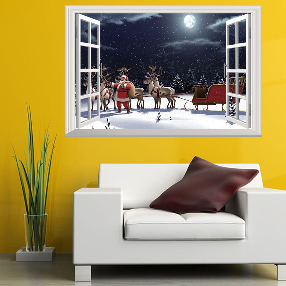 3D Weihnachten Fenster Zauberstab Aufkleber Große Weihnachten Schneemann Fenster Gel Gelee Aufkleber Weihnachten Party Hause Glas Dekor Zauberstab dekor 2Stck: 1