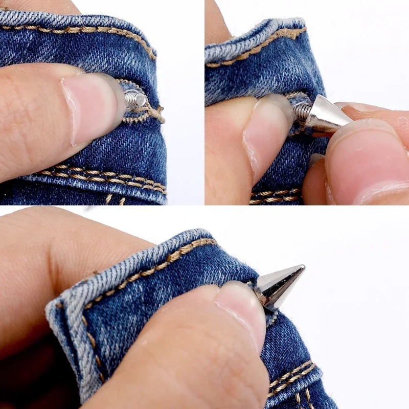 Metal Round Cone Rivets for DIY Leather Silver Cone Studs and Spikes Garment Rivet Screwback Nail Clothing Accessories