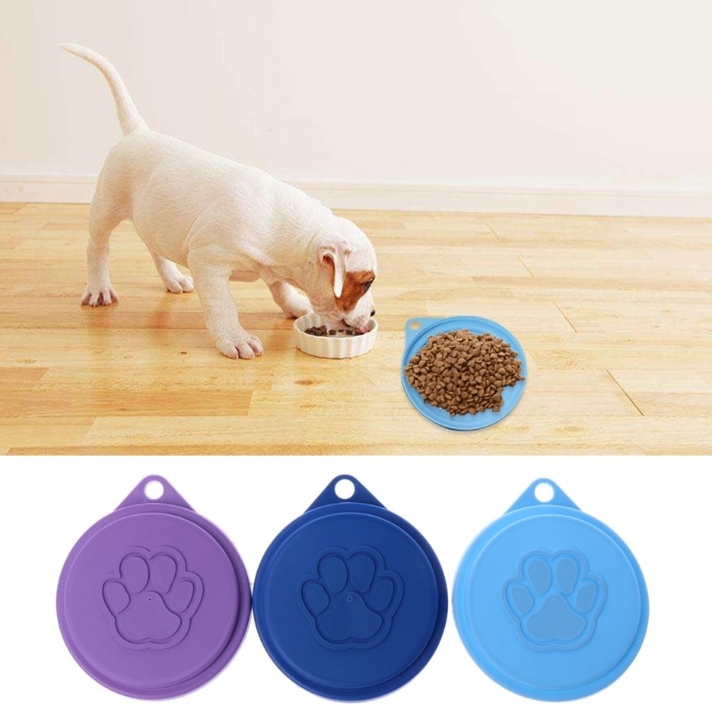 Dog Storage Top Cap Food Can Tin Cover Lid Pet Cat Puppy Food Can Reusable Food Container Cover