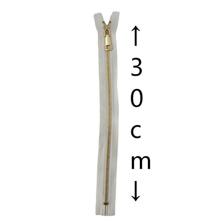 Close-End 1Pcs White Black Gold Metal Zipper For Sewing Zip Garment Accessories Crafts Bags Jeans Zippers DIY tools zipper: white 30cm