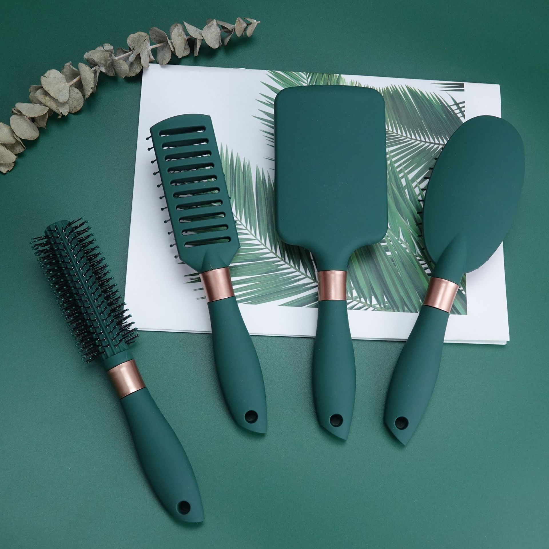 Barber Haar Bürste Anti Statische Massage Oval Kamm Mit Silikon Kissen Basis Entwirren Pinsel Runde Haar Pinsel Vent Haar Pinsel
