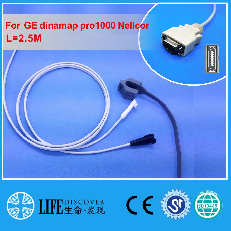 Long cable AWT adult finger clip spo2 sensor for GE dinamap pro1000 Nellcor: Y-model-B