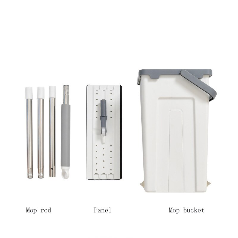 Trapeador de limpieza mágica para perezosos, estera de microfibra de rotación libre, fregona plana para apretar con cubo, herramienta de limpieza de suelo para ventanas del hogar