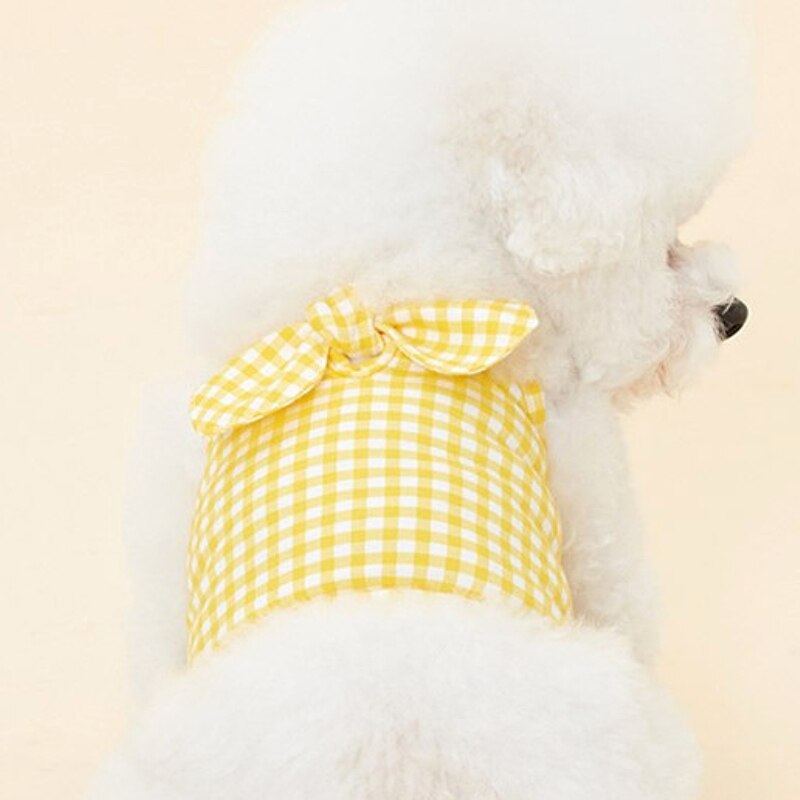 Small Dog Costume Summer Cat Yorkshire Yorkie Skirt Puppy Dog Clothes Chihuahua Pomeranian Poodle Bichon Schnauzer Clothing Vest: Yellow / XL