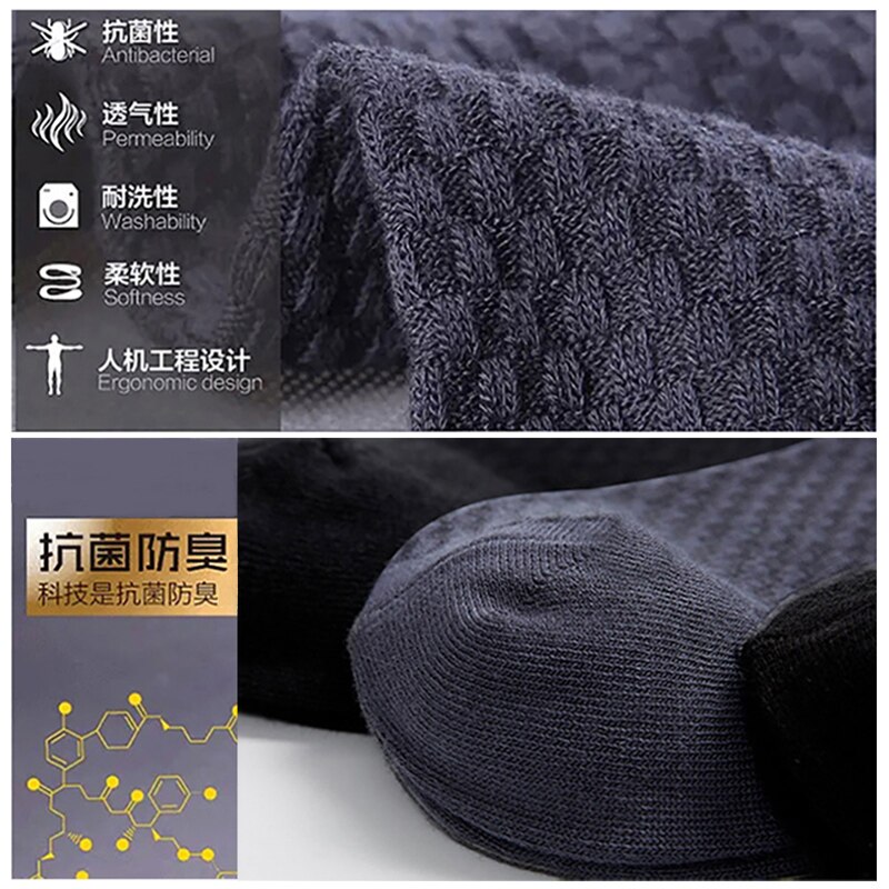 10 par/lot bambu strumpor herr andas antibakteriella korta strumpor herr business casual strumpor fyra säsonger storlek 38-43 euro