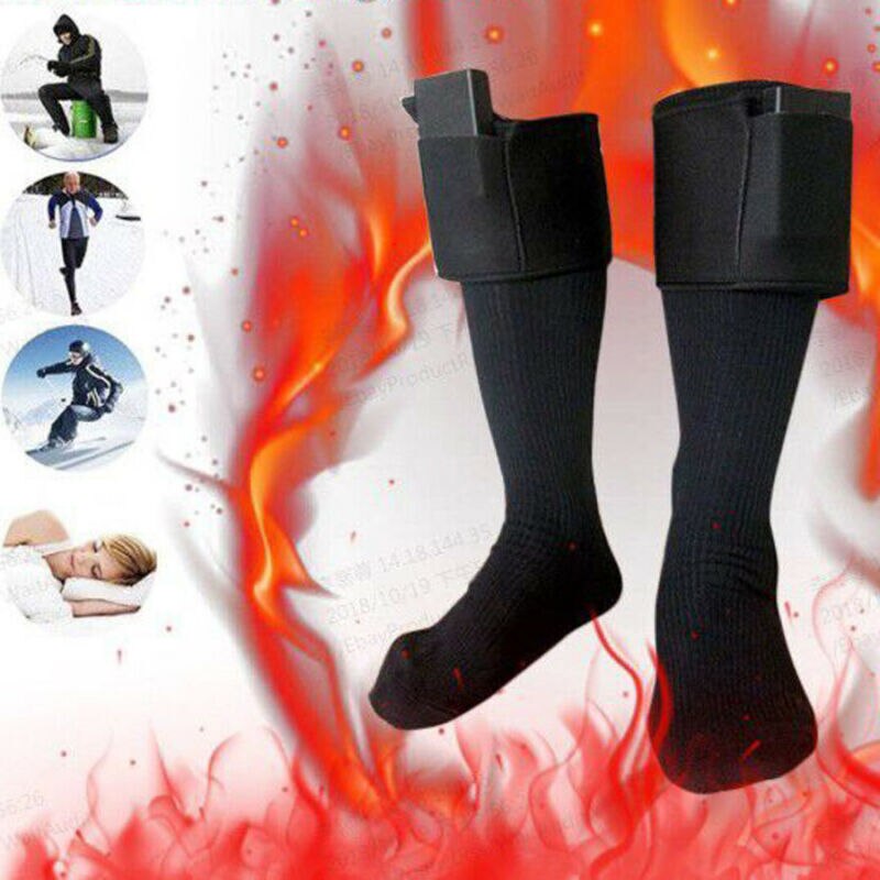 Heated Socks For Motorcycle Bike Winter Warm Electric Battery Heated Socks Feet Warm Heater Skiing Fishing Shoe Boot Warm