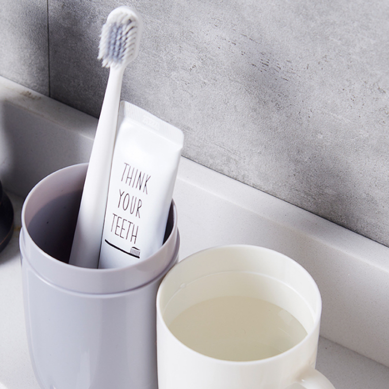Travel Toothbrush, Toothpaste Storage Box, Large Capacity Mouthwash Cup, Portable Multifunctional Dustproof Couple Mouthwash Cup