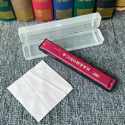 24- skrog munnspill c nøkkel metall harmonika treblåsinstrument til nybegynnere låve voksne 8- fargestøtte: 5