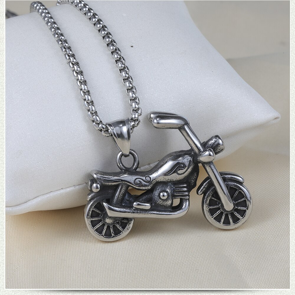 Vintage Mannen Hip Hop Sieraden Punk Rvs Motorfiets Hanger Ketting Mannelijke Bijoux Lange Box Ketting