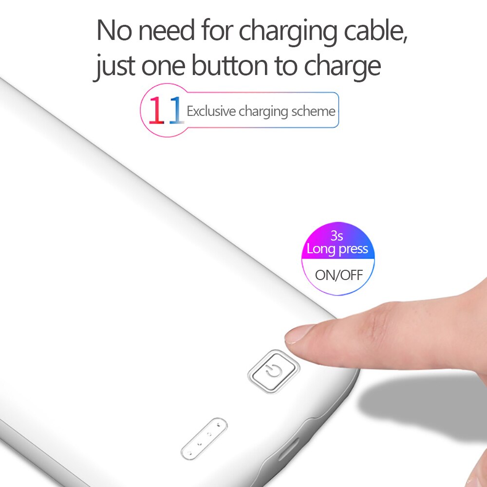 6000Mah Externe Batterij Oplader Voor Iphone X Xs Xr 11 Pro Max Power Bank Backup Charger Cover Voor iphone 6 7 8 Plus SE2