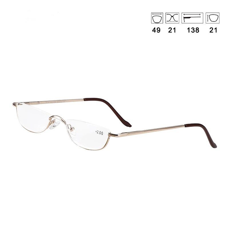 NONOR Halb Rahmen Metall Lesebrille Männer Presbyopie Brille Halb Rand Frauen Brille unisex Brillen Männer Lesebrille 1,5