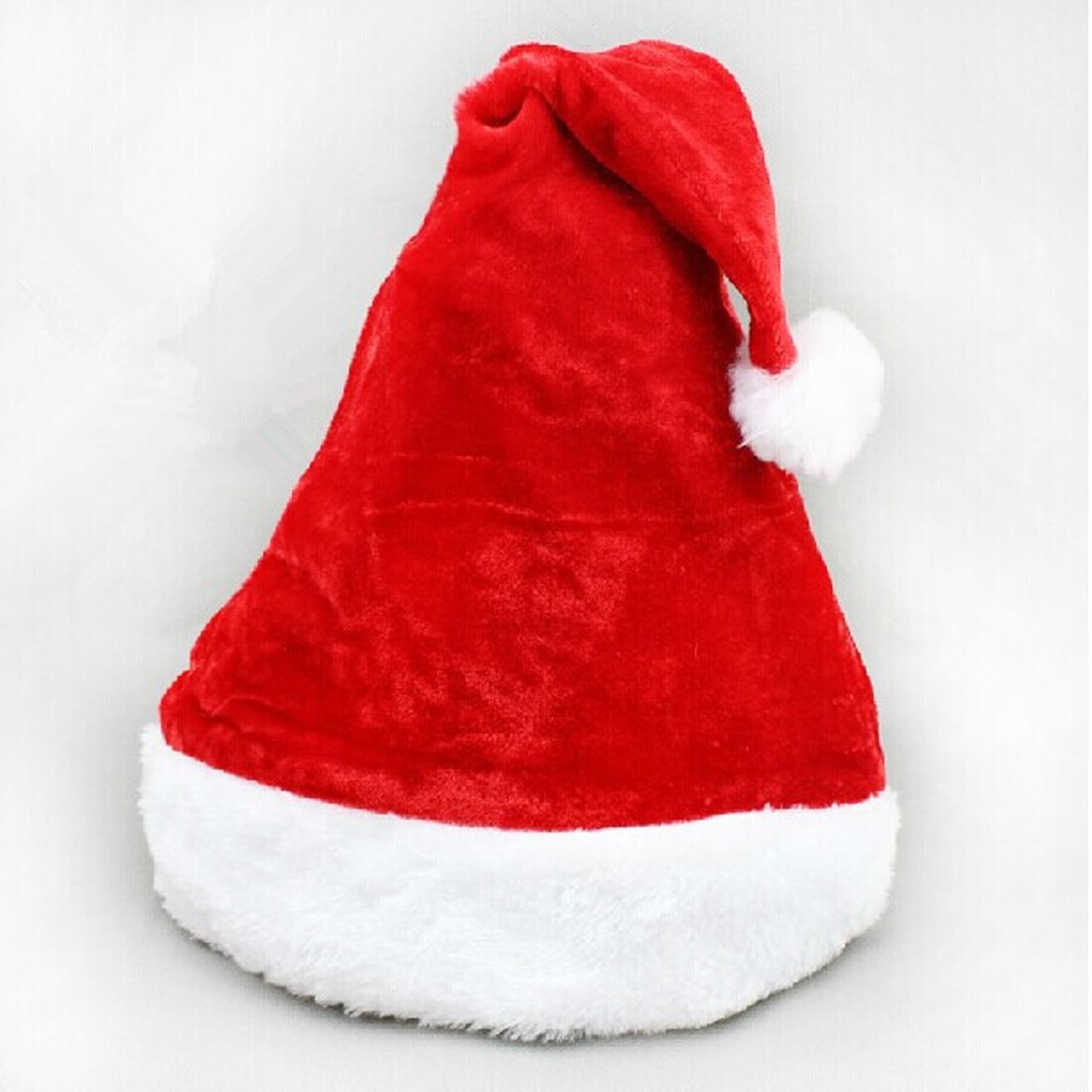 Met pluchen rand kerstman muts pluizige kerstman muts kerstversiering kerstfeest hoed kerstman verkleedhoed bontbal