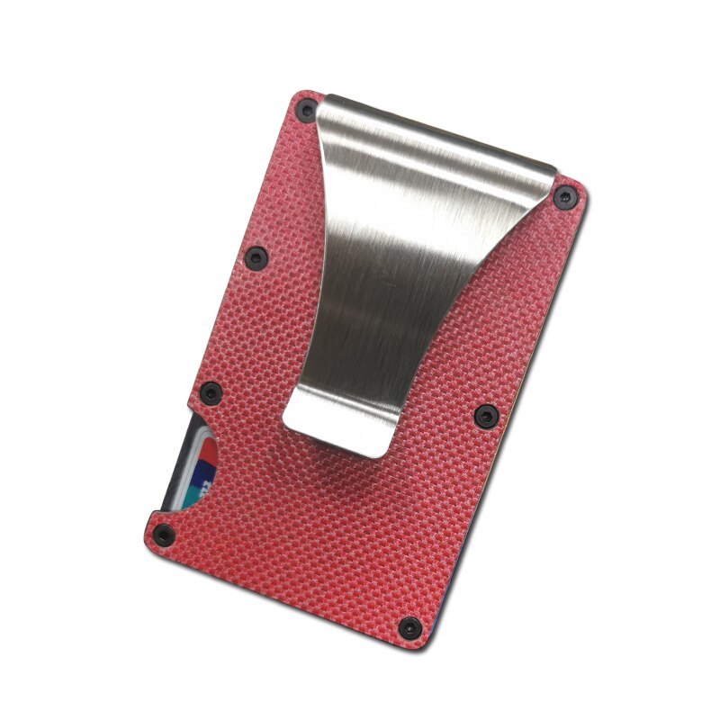 Carbon fiber wallet, metal wallet, wallet, bank card holder, carbon fiber RFID card holder: 1K red