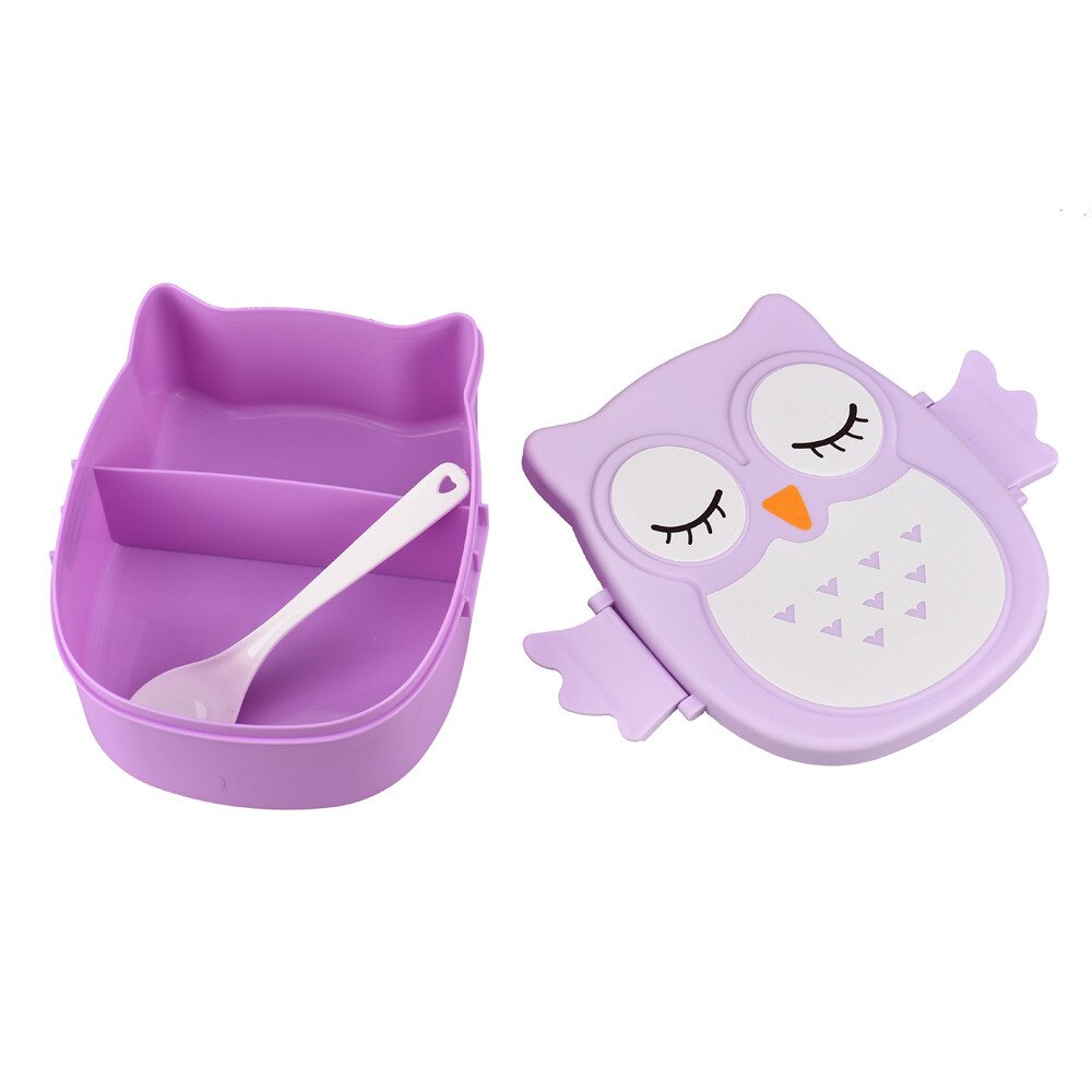 Cute Cartoon Owl Lunch Box Food Container Storage Box Portable Kids Student Lunch Box Bento Box Container With Compartmen Case