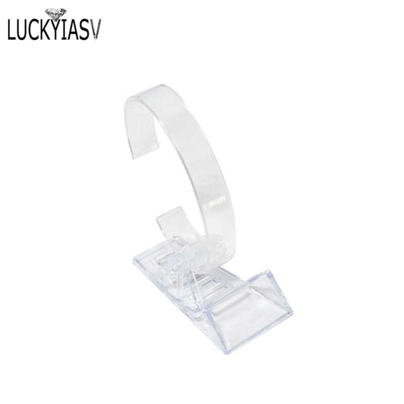 Alta Qualidade 10 pçs/lote Vitrine de Acrílico Transparente Assista Bracelet Bangle Display Stand Holder Rack