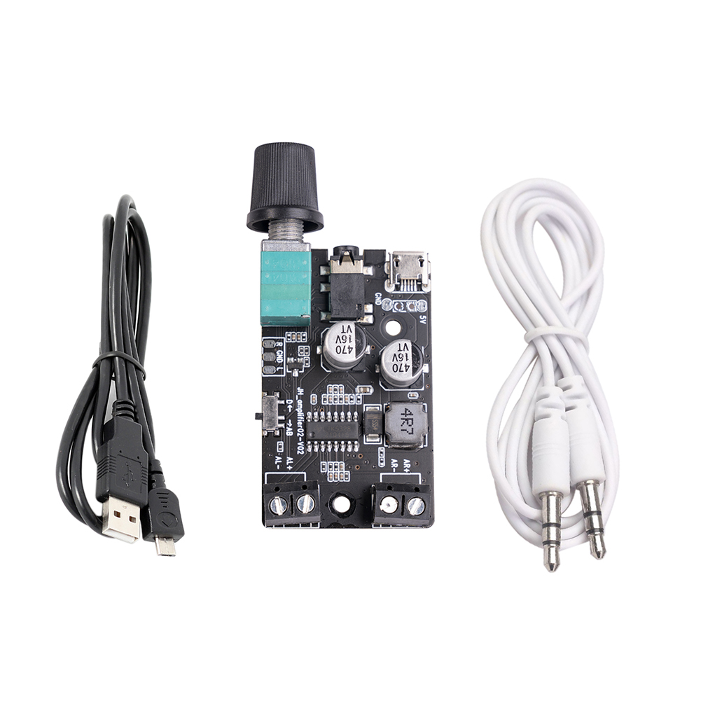 Płytka wzmacniacza cyfrowego 5W + 5W Dwukanałowy stereofoniczny wzmacniacz mocy klasy D z regulacją głośności System dźwięku do głośnika DIY: Niebieski