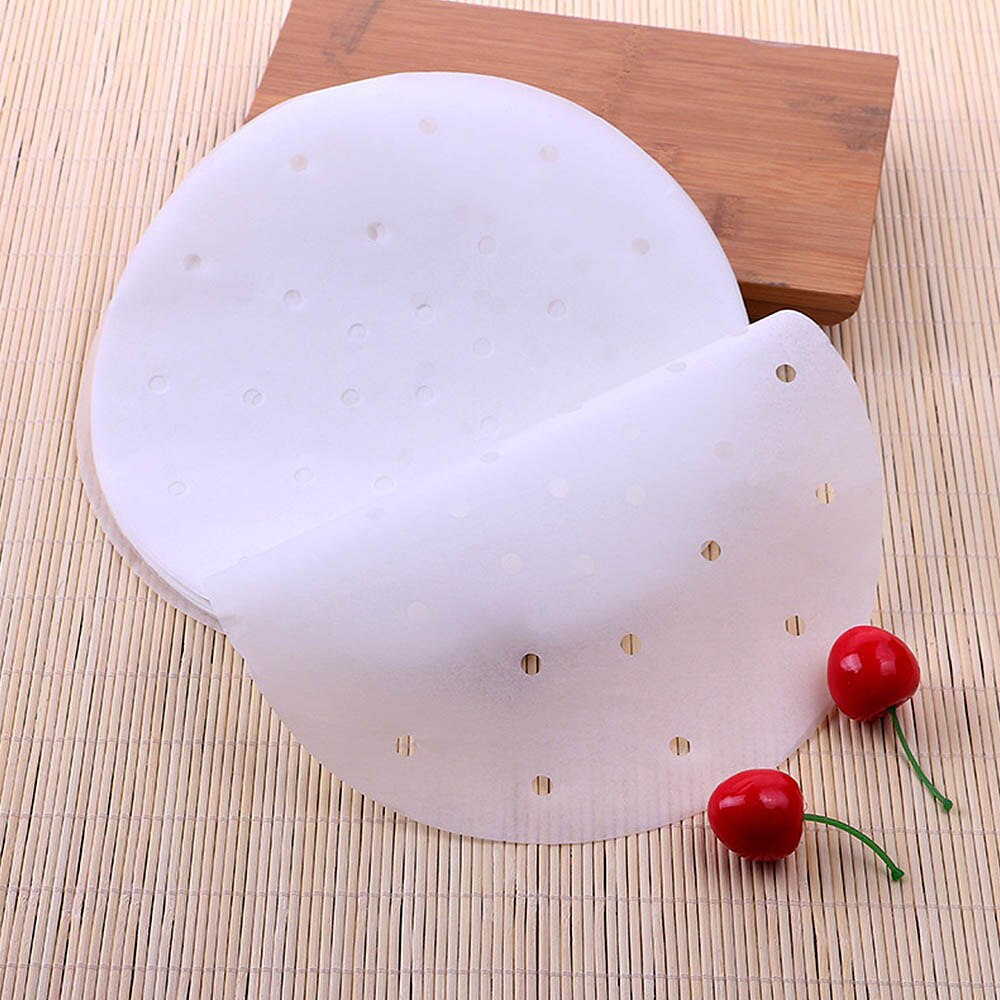 50/100Stck Bambus Korb Dampfer Papier Küche Kochen Bambus Dampfer schwach Summe Papier Unter Dampf matt Runde Nicht Stock Dampfer Neue