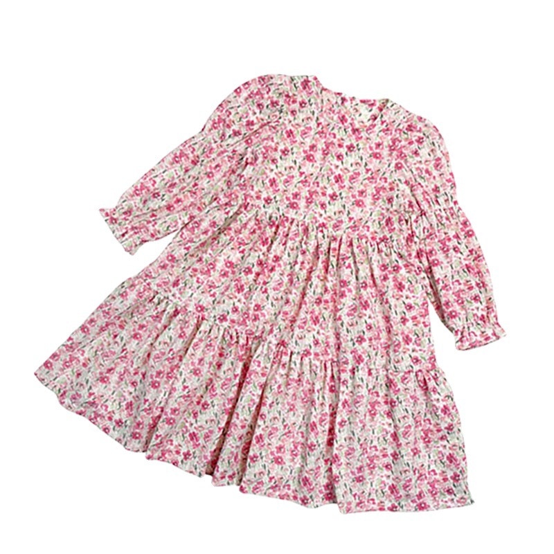 Meisjes Lange Mouw Mode Jurk Bloemen Lente Elegante Jurk Voor Peuter Meisje Kleding Chiffon Jurk Prinses Causale Kleding