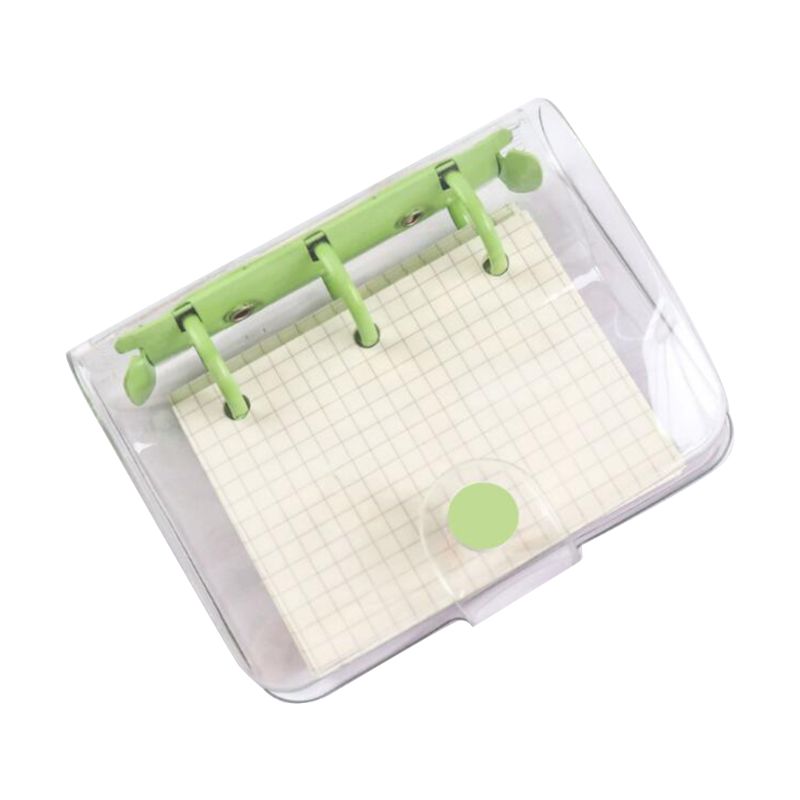 3 Holes Mini PVC Loose Leaf Transparent Diary Notebook Pocket Traveler Planner: Green