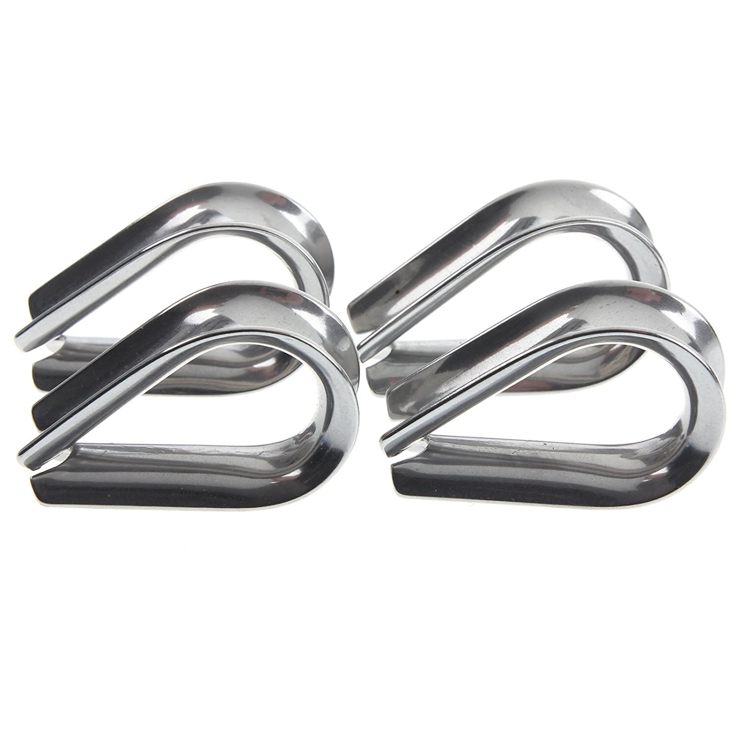 GTBL 4 x Stainless Steel - 3mm Wire rope loop Rope Thimbles