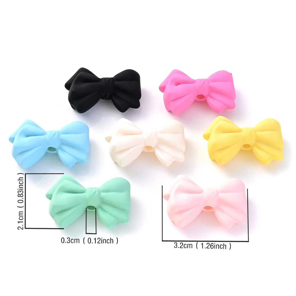 5 uds. Cuentas de nudo de lazo de gran tamaño, cuentas de joyería con lazo acrílico Multicolor para hacer joyas, pendientes, collar, colgante de cadena para teléfono