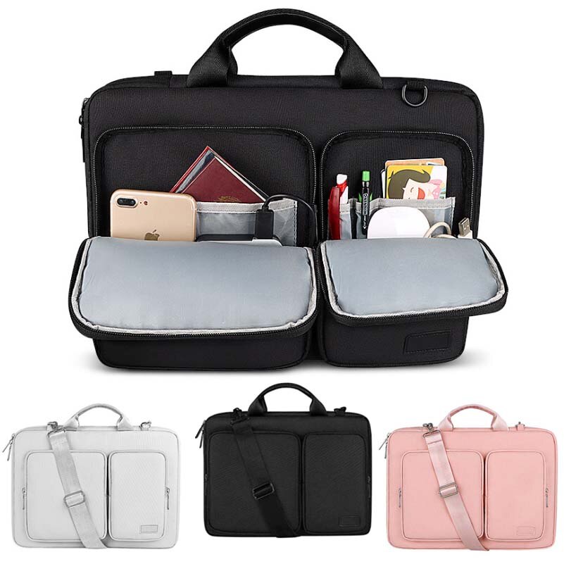 Bolsa impermeable para ordenador portátil 13,3, 14,1, 15,6 pulgadas, bolso de hombro para mujer y hombre, maletín para documentos, funda protectora