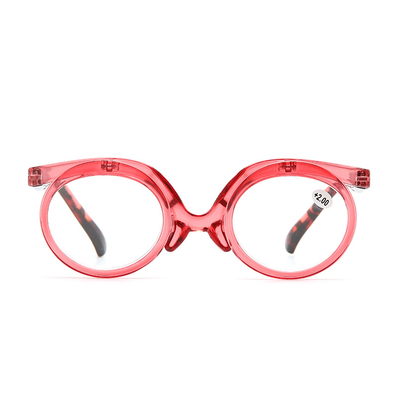 Mode Roterende Vergrotende Make-up Leesbril Voor Vrouwen Opvouwbare Clamshell Cosmetische Verziend Bril Voor Oudere Unisex