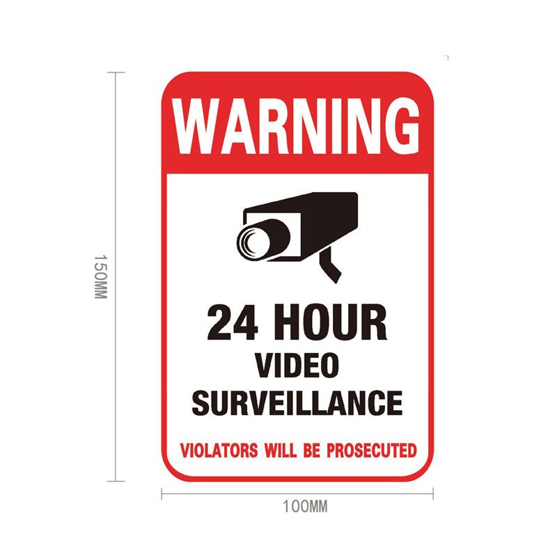 Surveillance Camera Warning Sticker indoor outdoor Waterproof 5pcs