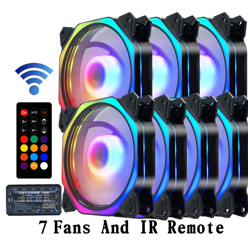 Kühler Kühler PC fallen Fan 120mm Rgb Fan Fan Geschwindigkeit Aura synchronisieren Stumm Bunte IR Lüfter Kühler Kühlung Rgb Computer Fans