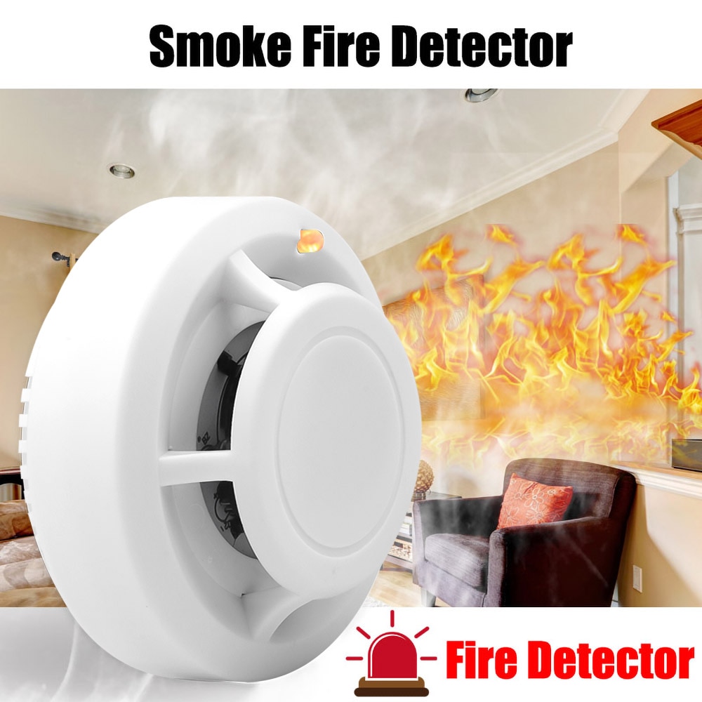 Kebidu hjem sikkerhed uafhængig røg branddetektor alarm trådløs alarm røg høj følsom detektor sensor brand udstyr