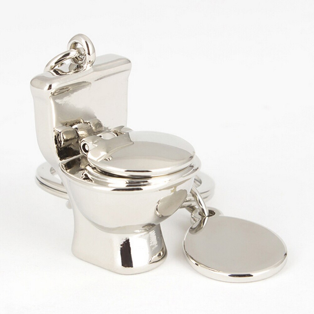 Cute Mini Toilet Forever Keychain Metal Key Chain Keyring Keyfob