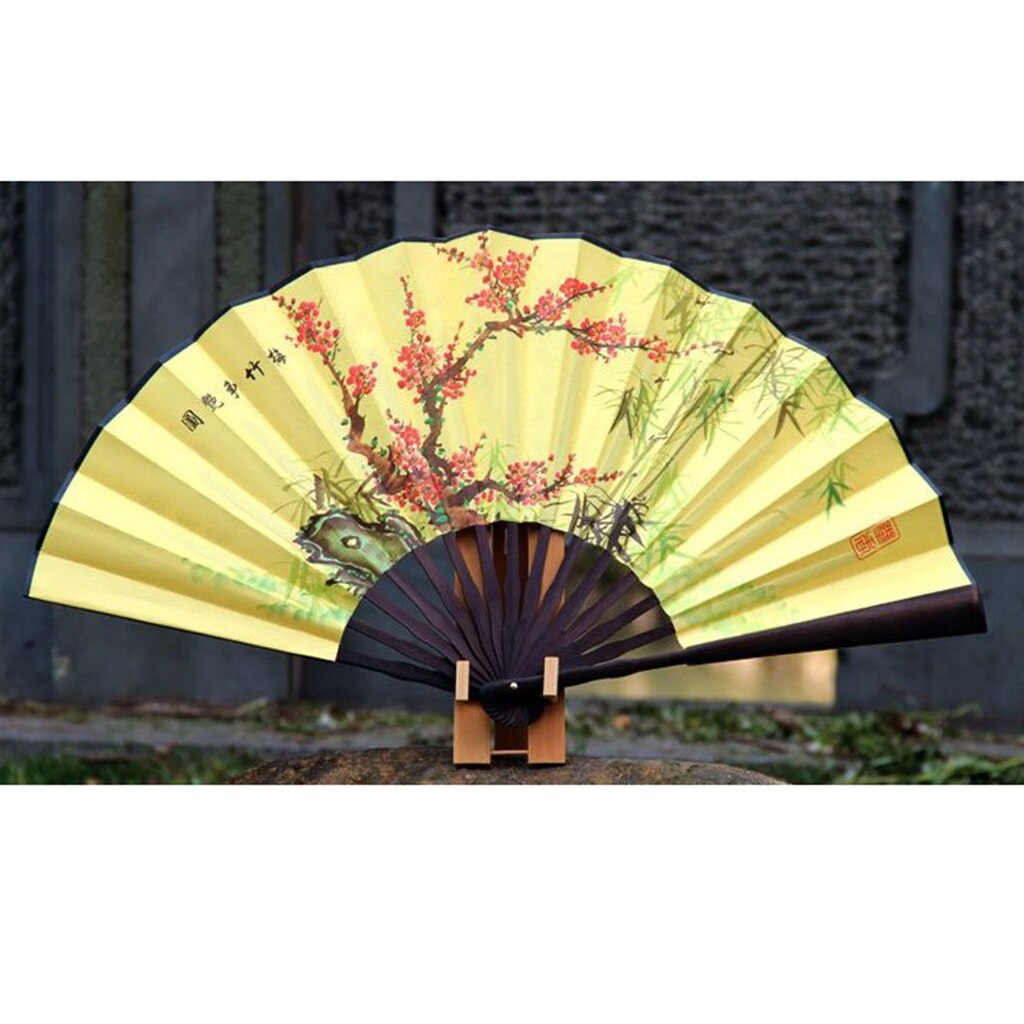 Fan display stativ bambus hestehold vægmontering japansk foldbar ventilator holder