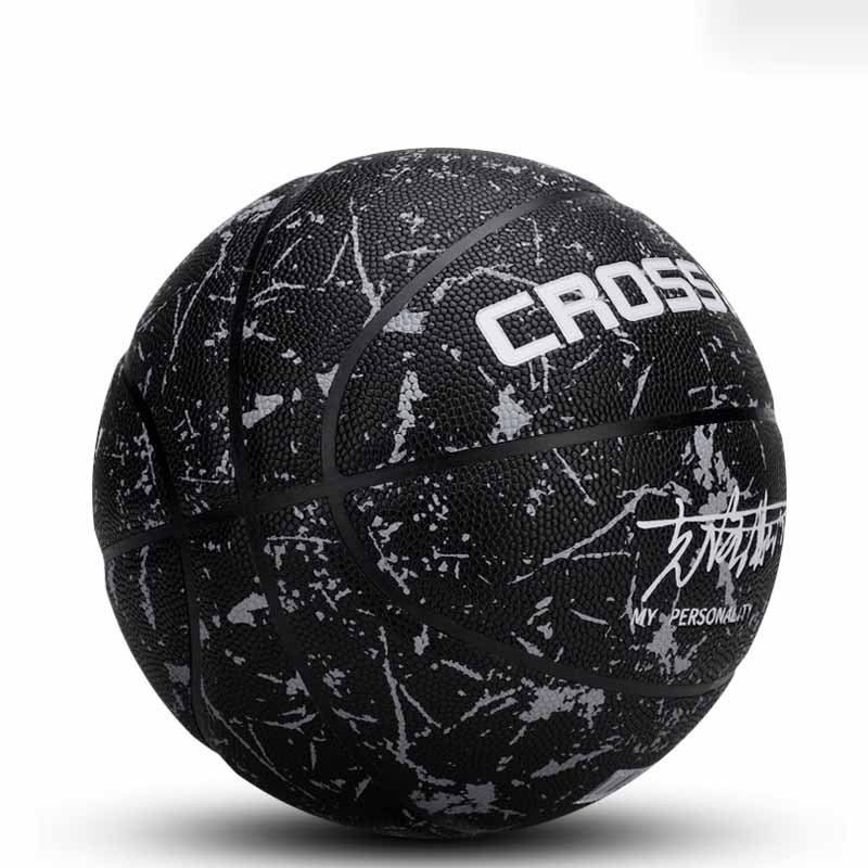 Pelota de baloncesto de PU Crossway, estándar oficial, 7 #, baloncesto Street Freestyle, Basket Ball de entrenamiento con Pin de bolsa de red: black