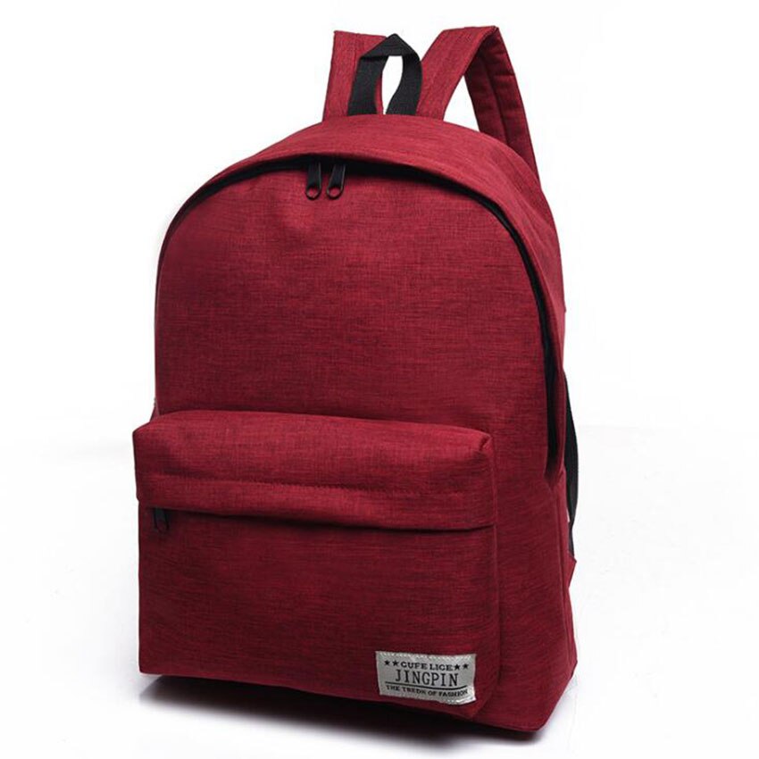 Classique Simple femmes hommes toile sacs à dos sac d'école pour adolescents filles garçon étudiant livre sac à ordinateur portable sac de voyage Mochila: burgundy